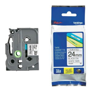Brother TZE-251 P-Touch Tape — Black on White, 24mm x 8m