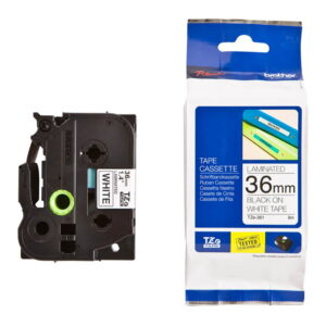 Brother TZE-261 P-Touch Tape — Black on White, 36mm x 8m